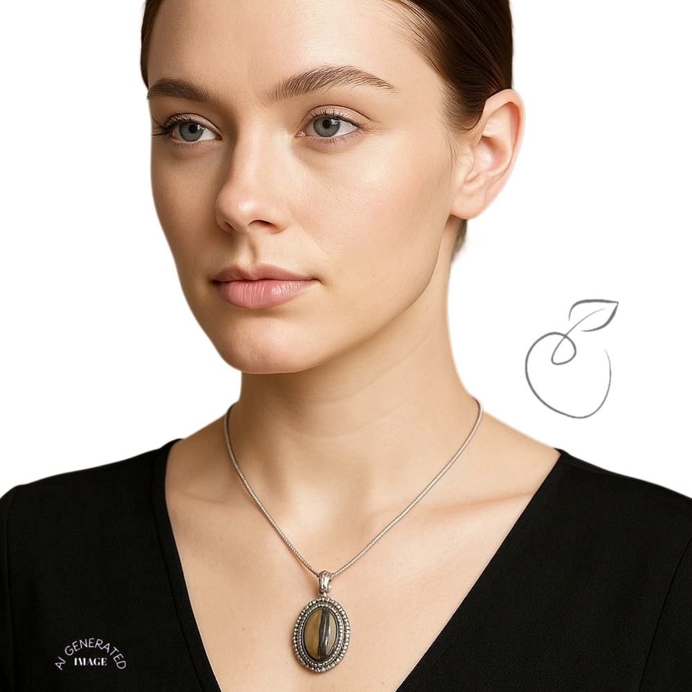 TIGER EYE 925 STERLING SILVER PLATED MOUNT